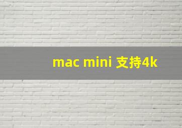 mac mini 支持4k